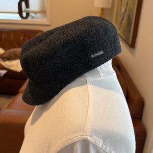 Kangol Charcoal Wool Baker Boy Cap